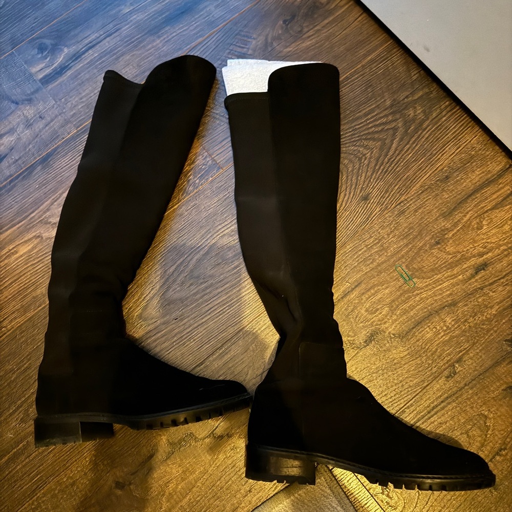 Stuart Weitzman Black Over-the-Knee Suede Boots